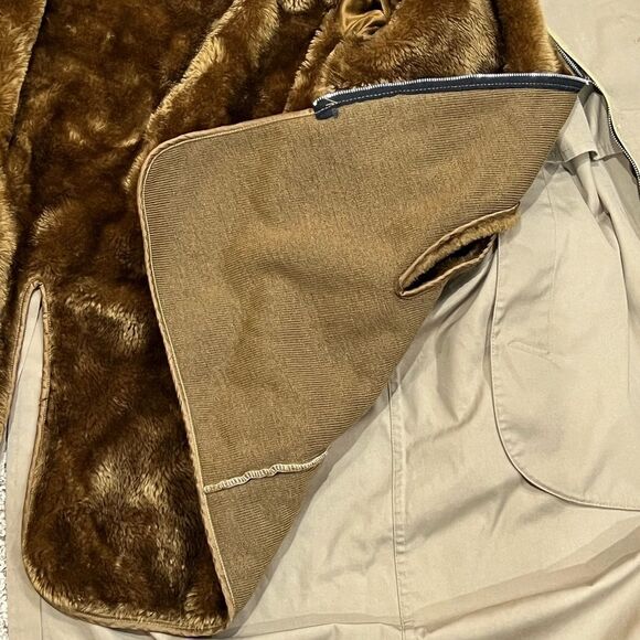 London Fog Maincoats Khaki Trench Coat with Zip Out Liner Size 46 - Picture 3 of 11